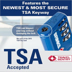 Brinks TSA Accepted Indicator Luggage Lock, Blue - Resettable 3-Dial Combination, 1.5 inch Long Cable Shackle, New More Secure TSA008 Key, 4 Pack