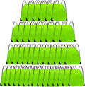 Grneric Drawstring Backpack Bulk 42 Pcs String Backpack Drawstring Bags Cinch Bag Sackpack for Men Women Gym (Light Green)