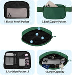Fanny Pack Crossbody Bag for Women and Men, Belt Bag for Hiking Bum Bag with Adjustable Strap,Casual Cell Phone Pouch，Waist pack for Running Workout Sports Travel Deep Green