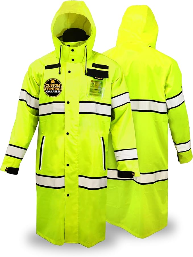 KwikSafety - Charlotte, NC - TORRENT Rain Jacket & Trench Coat ANSI OSHA Class 3 High Visibility Jacket Hi Vis Rain Gear