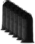 6 Pcs Single Shoe Bags for Travel, 17.3"x8.6" Washable Travel Shoe Bags for Packing in Suitcase, Velvet Dust Bag with Drawstring, Shoe Pouch for Women and Men, Travel and Home Storage(Black Beauty)