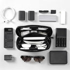 RIGHT AWAY Travel Tech Pouch，Waterproof Cord Case，Electronics Organizer Travel Case，Cable Organizer Storage Bag For Phone, Charger, Accessories（Gray）