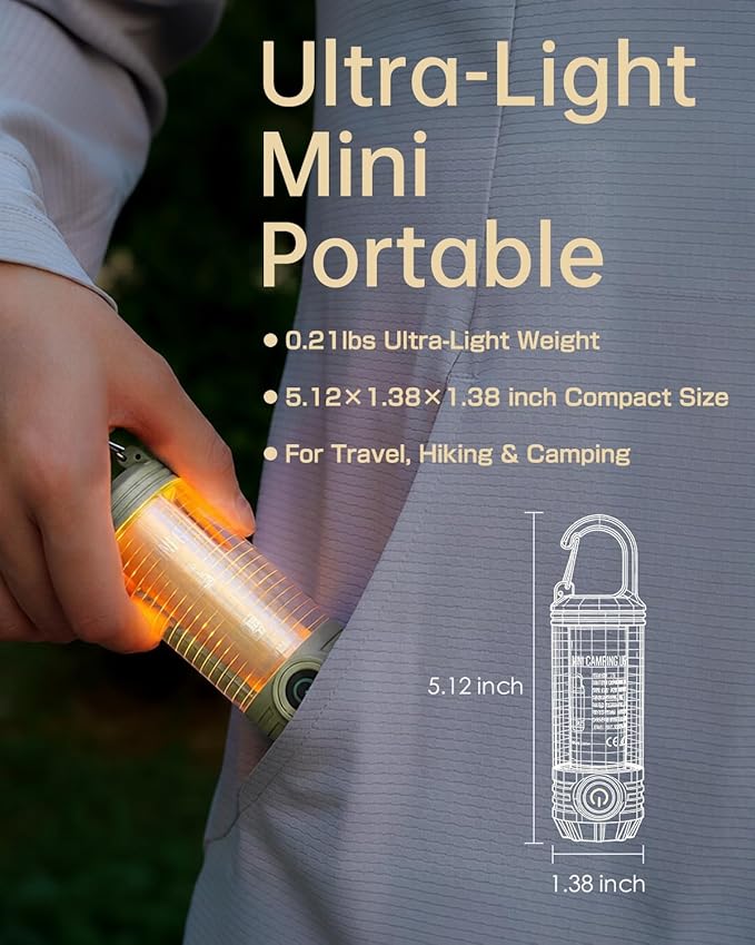 LED Camping Lights,Rechargeable Camping Lantern, 3-in-1 LED Lantern with 1000 Lumens, Led Lantern,Waterproof & Portable, SOS & 3 Light Modes for Emergency, Outdoor, Hiking, Power Outages,Night Walking