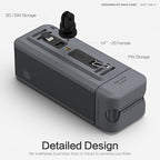 Silicone Case for Anker Prime Power Bank 27,650mAh 250W 1/4-inch nut Hole, TF/SM Card Storage Reserved Compatible with Anker 250W Prime Power Bank Protective Cover Dustproof Soft with Handle(Gray)