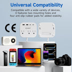 UK European Plug Adapter, Unidapt US to Europe Power Strip for EU/UK/US with Built in USB C Cord and 4 USB Ports, 3 AC Outlets, Wall Mountable, 5ft Extension Cord, for Travel Cruise Ship Home