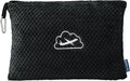 BEDELITE Travel Blanket with Bag, Ultra-Soft Jacquard Fleece Blanket with Luggage Sleeve & Backpack Clip, Airplane Blanket Travel Essentials, Black