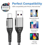 Durcord USB C Charger Cable, Upgarded 2Pack 1ft Fast ChargingUSB Type C Charging Cord Cable, Type C Charger Nylon Braided USB Cable Compatible with iPhone 15 Pro/Plus/Max/Android/Phone/Pad-Silver