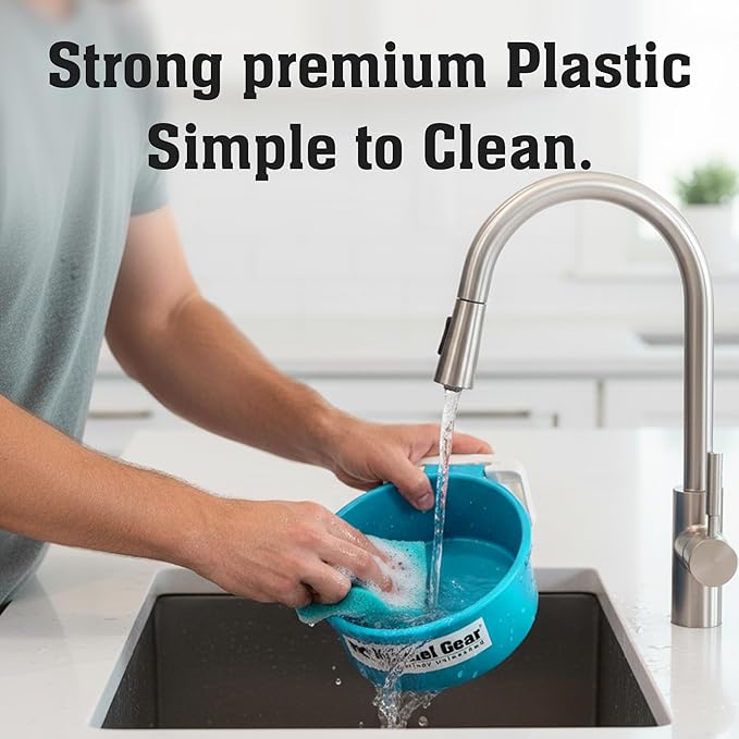 Dog Crate Water Bowl No Spill, 20oz Food-Grade Polypropylene Feeder, Secure Crate Mount with Covered Parts, Travel-Ready & Easy to Clean (Light Blue)