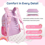 mommore Kids Backpack for Boys Girls 4-8 Kindergarten Elementary School Backpack with Lunch Box - 15” H Fit Folder