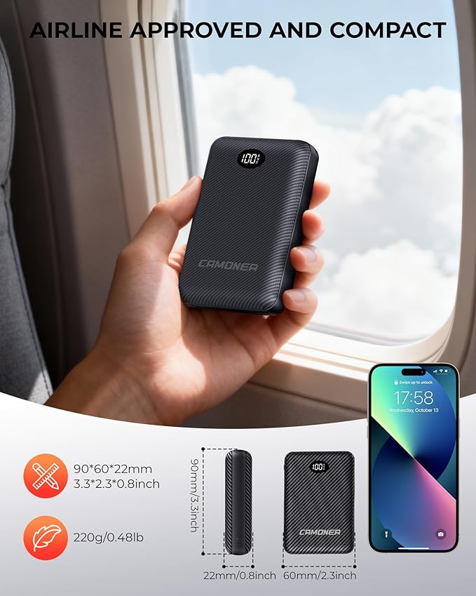 5V 3A/2A 12000mAh Heated Vest Battery Pack, Power Bank for Heated Vest,Chair, Jacket, Blanket with LED Display,Portable Battery Pack for Soleilwear, for KOVNLO, for Yolikeb, for TIDEWE