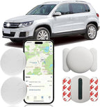Mini GPS Tracker for Vehicles,Real Time Car GPS Tracker Work with Apple Find My(iOS Only),No Monthly Fee Mini Hidden Car Tracker with Magnetic Case (White,2PCS)