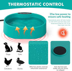 125 OZ/3.7L Heated Water Bowl, Large Heated Dog Bowls for Outside, Safety Listed Heated Pet Bowl with Anti-Chew Cord for Dog, Chicken,Duck,Cat Drinking Water in Winter, Anti-Slip Base