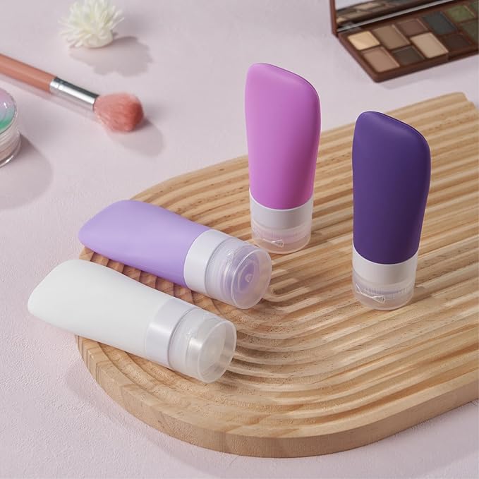 INSFIT Travel Bottles for Toiletries, TSA Approved 3oz Travel Size Containers, BPA Free Leak Proof Squeezable Silicone Tubes for Shampoo Conditioner Lotion Body Wash with Labels