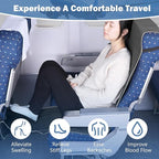 Plane Footrest Hammock Leg Rest Seat Cover Heavy Duty with Inflatable Pillow Ergonomic Adjustable for Trains Bus Flying Travel Flights, Black