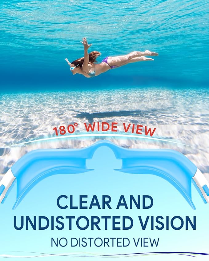 Swim Goggles, Polarized Adult Swimming Goggles Bungee Strap No Hair Pulling Anti-fog Pool Goggles for Men Women