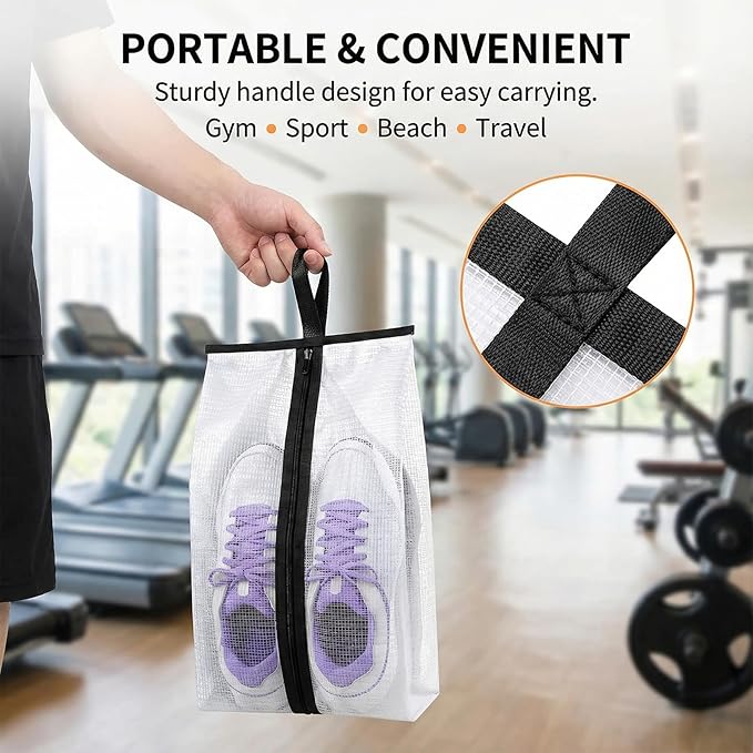 12 Pcs Shoe Bags for Travel, Waterproof Travel Shoe Bag with Zipper & Handle Portable Shoe Storage Bag Portable Boots Organizer for Men Women