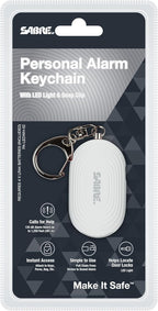 SABRE 2-in-1 Personal Alarm with LED Light, 130dB Personal Safety Siren, Snap Hook for Instant Access, 1,250 Foot (381 Meters) Range, Compact Design for Easy Attachment to Purse, Bag, or Keys