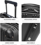 Kenneth Cole REACTION Out of Bounds Lightweight Hardshell 4-Wheel Spinner Luggage, Charcoal, 20-Inch Carry On