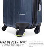Kenneth Cole REACTION Out of Bounds Lightweight Hardshell 4-Wheel Spinner Luggage, Naval, 20-Inch Carry On