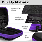 2Pack Square Earbud Case Portable EVA Carrying Case Storage Bag Cell Phone Accessories Organizer with Carabiner for Earphone, Earbud, Earpieces, SD Memory Card, Camera Chips-Purple/Green