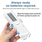 Battery-Free Digital Luggage Scale, 110lbs/50kg Portable Handheld Hanging Scale for Luggages, Suitcases, Backpacks & Bags, Easy Weighing for Travel, No Need Batteries (White)