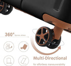 3 Piece Luggage Set, Hardside Suitcase with Spinner Wheels, TSA Lock & Expandable Hard Shell, Carry on and Checked Luggage for Travel, Maletas de Viaje for Men & Women(Black Brown 3 Sets, 20/24/28")
