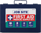 Metal Case First Aid Kit for Job Site & Contractors - OSHA Compliant, Heavy Duty Case for Work Trucks, Fleet, Renovation, Industrial, and Construction- 200 Piece Wall Mount & Portable First Aid Kit
