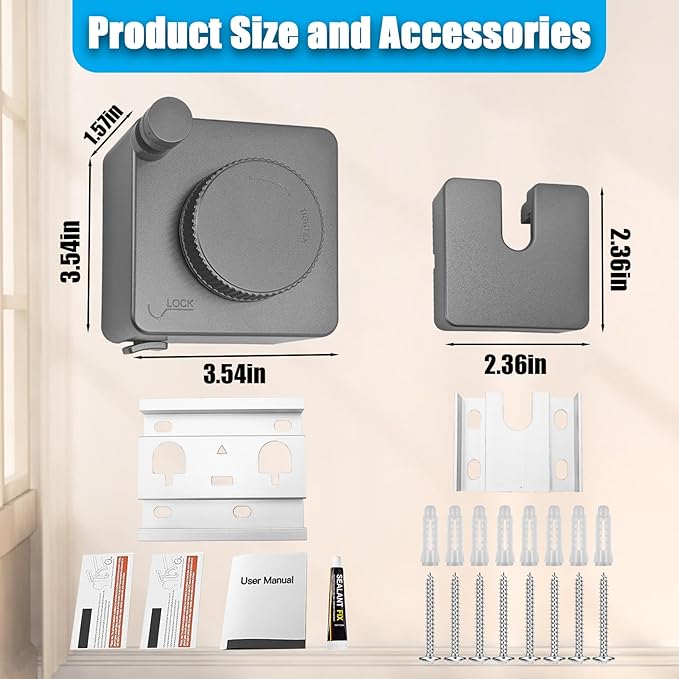 Retractable Clothesline Indoor & Outdoor, 16.2 Feet Stainless Steel Washing Line, Non-Sagging Wall Mounted Heavy Duty Laundry Line, Easy Installation Space-Saving Clothing Dry Rack (Gray)