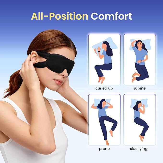 100 Packs Disposable Sleep Masks Bulk, Blackout Blindfolds for Men Women, Soft Eyemasks Adjustable for Sleeping Travel Yoga, Light Blocking Night Eye Mask for Party Games Team Building
