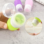 Mziart Travel Bottles for Toiletries, TSA Approved 2oz Silicone Travel Size Containers, 3 Pack Leak-Proof Squeezable Refillable Shampoo and Conditioner Bottles (Pink, Purple, Green)