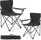 WEIDIORME 2 Pack Lightweight Camping Chairs, 300LBS Heavy-Duty Portable Folding Chairs with Carry Bag, Compact Design for Camping, Beach, Picnics, and Outdoor Event