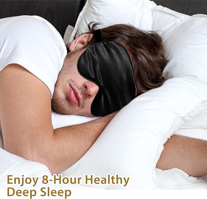 4 Pack Silk Sleep Mask - 100% Blackout, Zero Eye Pressure, Blindfold with Adjustable Strap, Super Soft Travel Eye Covers (Black, Pink, Blue, Purple)