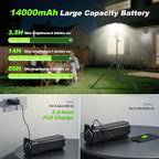 Clemas Camping Lights with Remote & Stand 8.2 Ft,14000 mAh Rechargeable Camping Lantern Tent Light, 6000 Lumen Magnetic Work Light,Portable Outdoor Light for Hiking,Camping,Emergency,Power Outages