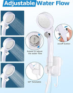 innhom Portable Shower Camping Shower Outdoor Camp Shower Pump, Electric Rechargeable Portable Camping Shower, Powered by Rechargeable Battery
