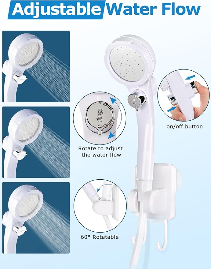 innhom Portable Shower Camping Shower Outdoor Camp Shower Pump, Electric Rechargeable Portable Camping Shower, Powered by Rechargeable Battery
