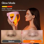 INIA Glow 4D Wireless Red Light Therapy Mask for face – Dual NIR, 320 LEDs, 4 Modes, Under-Eye Cooling, Cordless & Rechargeable LED Face Mask for Home & Travel, Skincare Gifts for Women Mom Wife, Pink