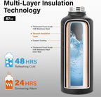 DYSANKY Insulated Water Bottle | Thickened Stainless Steel for Gym and Hiking with Straw, Carrier Bag, Handle Strap | BPA-Free 87 oz