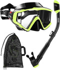 Aegend Snorkeling Gear for Adults Youth Kids, Snorkel Mask with Top Dry Valve - Panoramic View Anti-Leak and Anti-Fog with Mesh Bag for Snorkeling, Scuba Diving, Freediving & Swimming