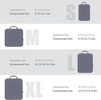 PANDA JOYS 4 Set Compression Packing Cubes Travel - Travel Accessories Expandable Packing Organizers for Carry On - Essentials Luggage Bags - Dark Grey