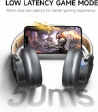 Picun B8 Bluetooth Headphones, 120H Playtime Headphones Wireless Bluetooth with 3 EQ Modes, Low Latency, Hands-Free Calls, Over Ear Headphones for Travel Home Office Cellphone PC (Ashen Golden)