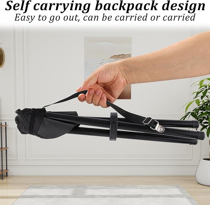 2PCS Portable Folding Camping Stool,Travel Outdoor Tripod Seat,Black Folding Camping Chairs for Camping Party Picnic Beach Garden Lawn Walking Hiking