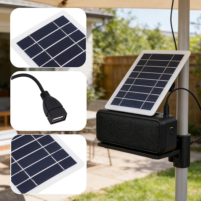 5W Solar Panel Charger, Solar Panels Professional Monocrystalline High Efficiency USB Solar Cell Maintainer for Laptops, Radios and Cell Phones with Solar Generator
