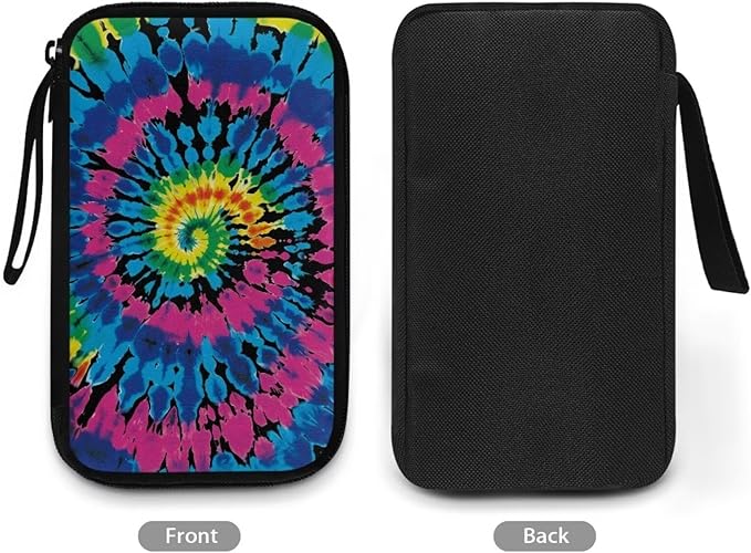 Tie Dye Print Portable Travel Cable Organizer Bag, Tech Storage Bag for Cord, Charger, Phone, Earphone, Hard Drive, USB, SD Card and Electronic Accessories