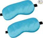 2 PCS Blue Silk Sleep Mask - Eye Masks for Sleep, Blindfold Travel Eye Mask - Shade Cover for Sleeping - Men & Women