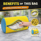Shoe Washing Machine Bag for Sneakers, 360° Deep Clean Chenille Microfiber Laundry Bag with Hidden Zipper, Reusable Shoe Wash Protector for Running & Tennis Shoes (Yellow)