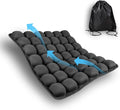 Inflatable Travel Seat Cushion with Built-in Pump - Compact Airplane Seat Cushion for Long Flights - Ergonomic Air Pad for Car, Stadium Bleachers & Desk Chair Comfort (Dark)