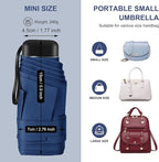 Compact Travel Umbrella with Case - Mini Umbrella for Purse, Small Lightweight &Tiny Design Perfect for Parasol Outdoor Sun&Rain Umbrellas