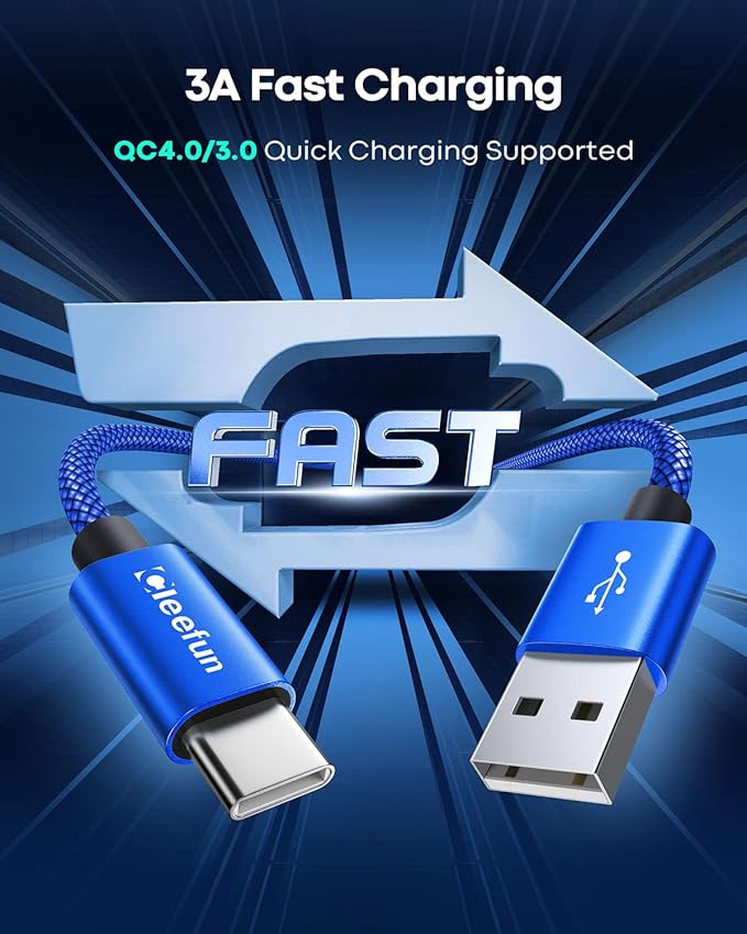 CLEEFUN USB C Cable 3ft, 5-Pack USB A to Type C Charger Cord Fast Charging for iPhone 17 16 15 Pro Max Air Plus, for Samsung Galaxy S25 S24 S23 S22 S21 S20 S10 A17 A16 A15 A56 A55 A26 A35 A36 A71