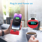 Small Portable Charger for iPhone,5000mAh PD Fast Charging Power Bank, Mini Plug-in Battery Pack Backup Charger Compatible with iPhone 14/14 Pro Max/13/13 Pro/12 Pro/11/XS/XR/X/8/7/6 etc- Dark Red