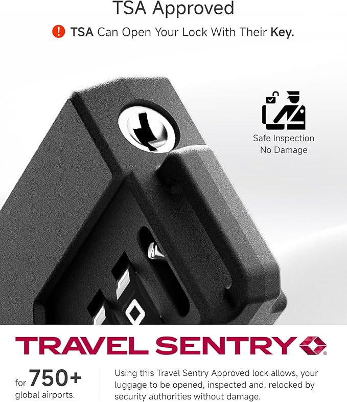 LUGGEX TSA Locks for Luggage, Suitcase Locks TSA Approved, Luggage Locks, Ease of Use & Durable(Silver Cable,2 Pack)